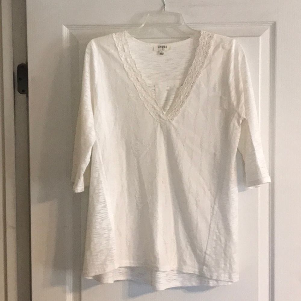 Umgee Women's White V-Neck Top